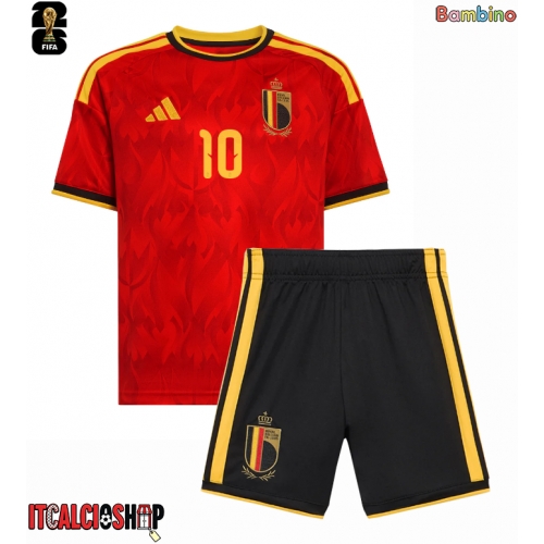 Belgio Leandro Trossard #10 Prima Maglia Bambino Mondiali 2026 Manica Corta (+ Pantaloni corti)